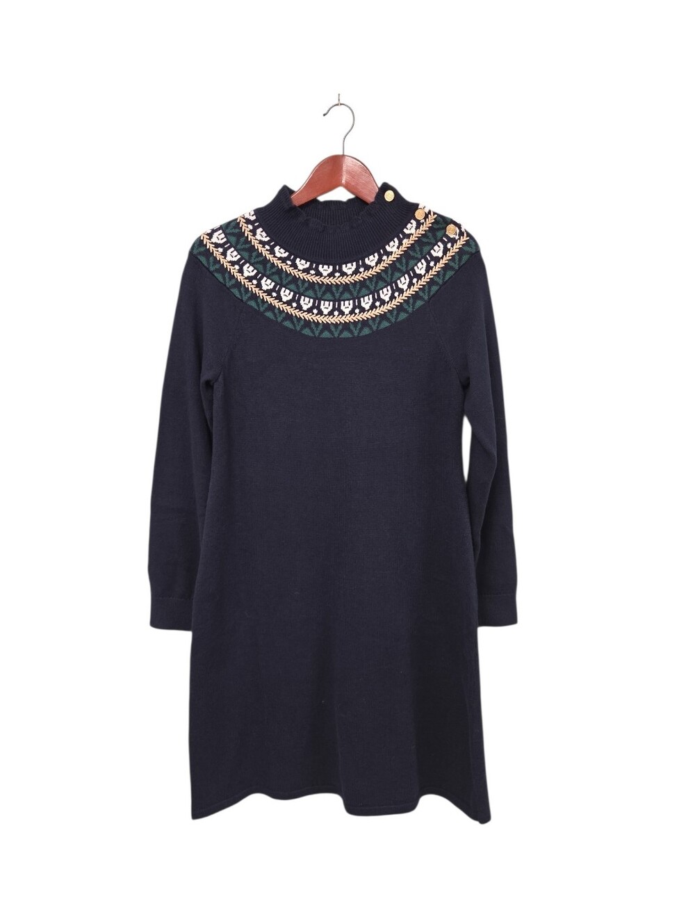 Talbots Navy Sweater Dress High Neck Pullover Womens Size Small City Chic Cozy - Picture 2 of 10